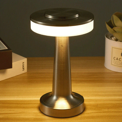 Draadloze Tafellamp Chroom Afwerking Industrieel Design 22cm Dimbaar Touch Bediening USB Oplaadbaar
