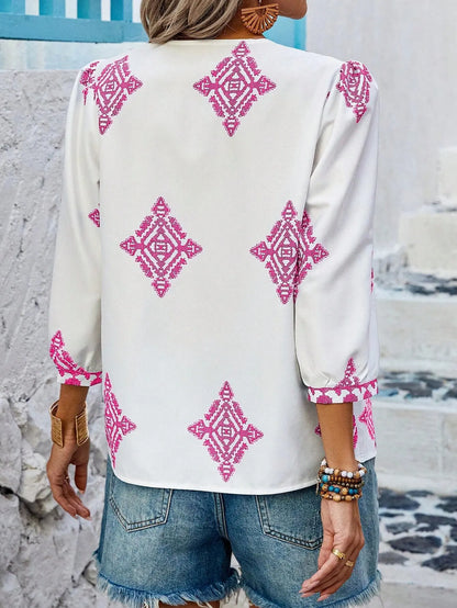 Dames Blouse Retro Print Vrouwelijk Kleding