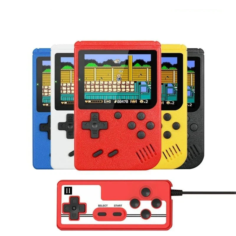 Retro Handheld Spelcomputer met 400 Klassieke Games – Oplaadbaar met TV-Aansluiting – 3 Inch Scherm – Zwart, Wit, Rood, Blauw, Geel