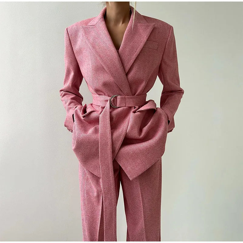 Dames 3-Delige Set - Blazer, Broek en Top met Corset