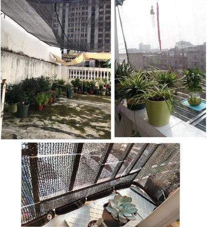 Schaduwdoek Zonwerend Gaas Zwart met Getapete Randen en Ringetjes voor Pergola Kas Tuin Patio Overkapping Terrasoverkapping Zonnescherm Tuinscherm Tuindoek Parasoldoek