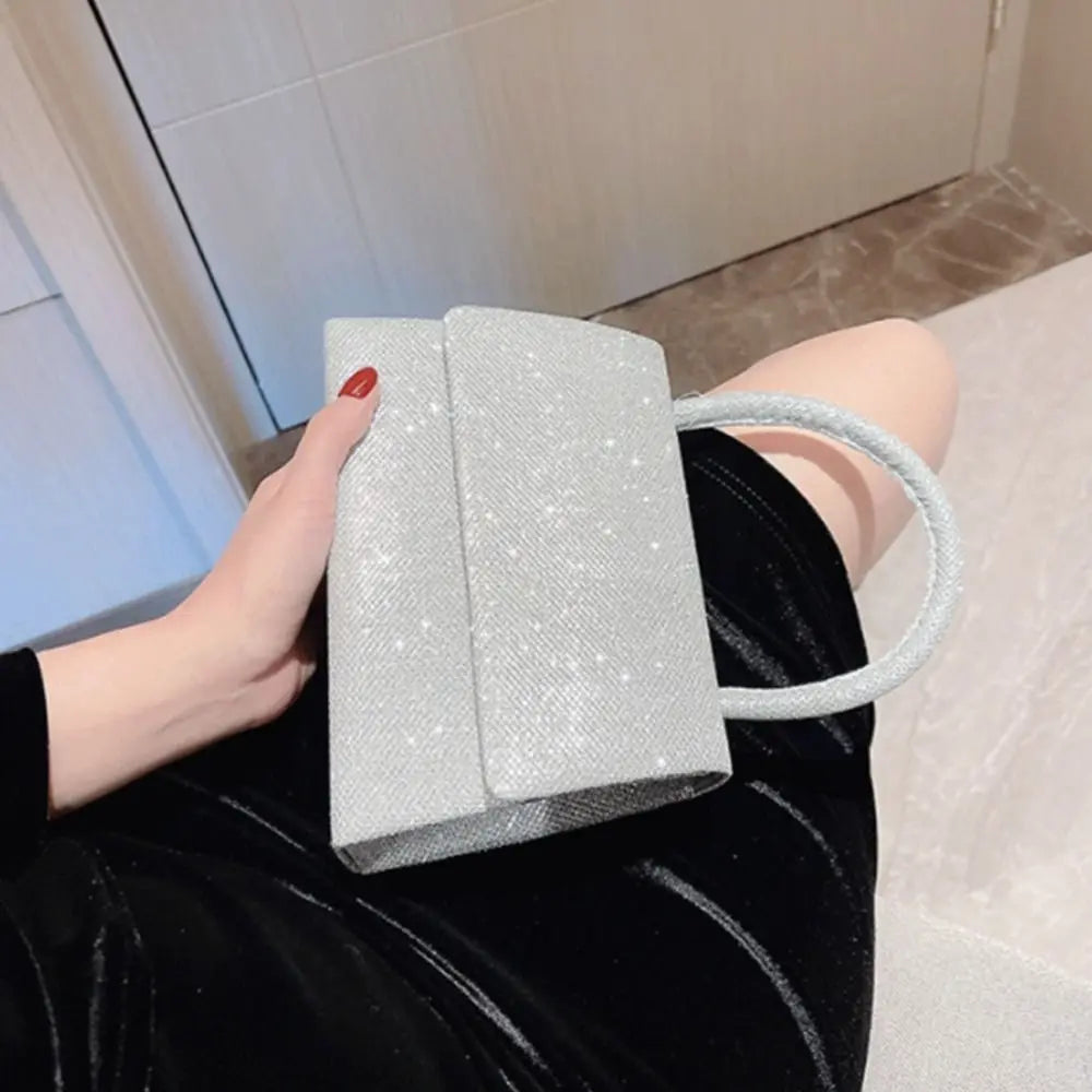 Glittersilver Clutch Tas Glamour Model