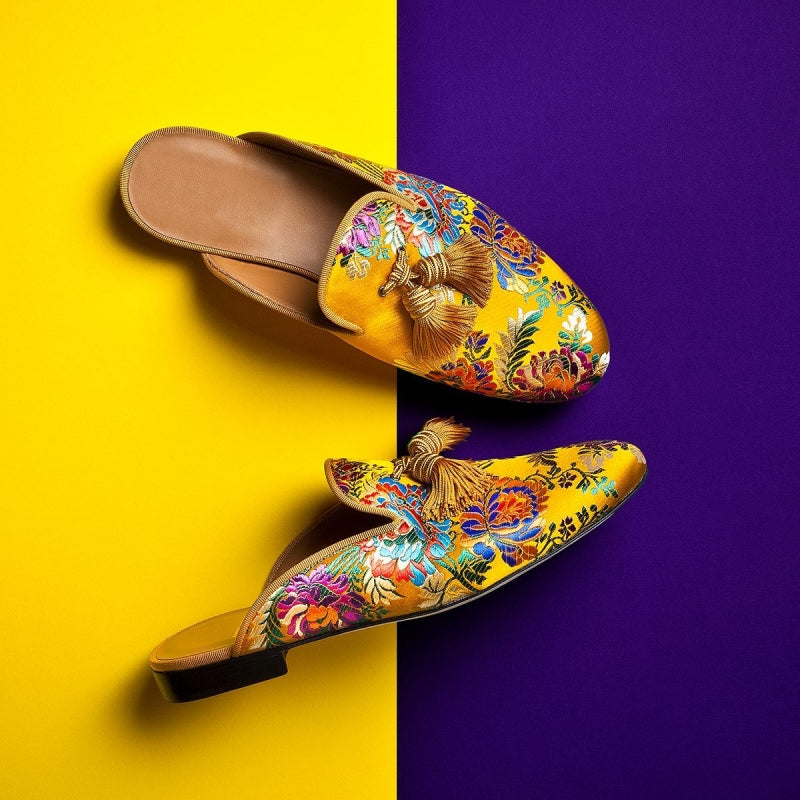 Vrouwenschoenen Bloemenprint met Kwastjes