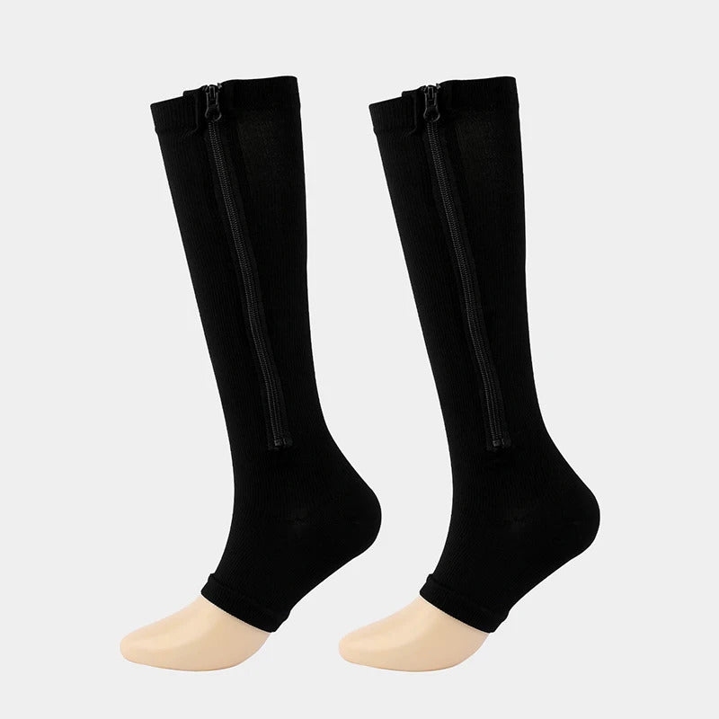 Compressiekousen met Rits Zwart Nude S-M L-XL 2XL Orthopedische Ondersteuning Dagelijks Comfort Therapeutisch