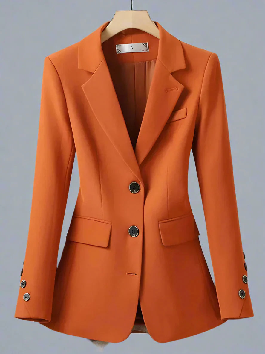 Oranje Enkelrij Blazer Lange Mouwen Dames - StudioMarella