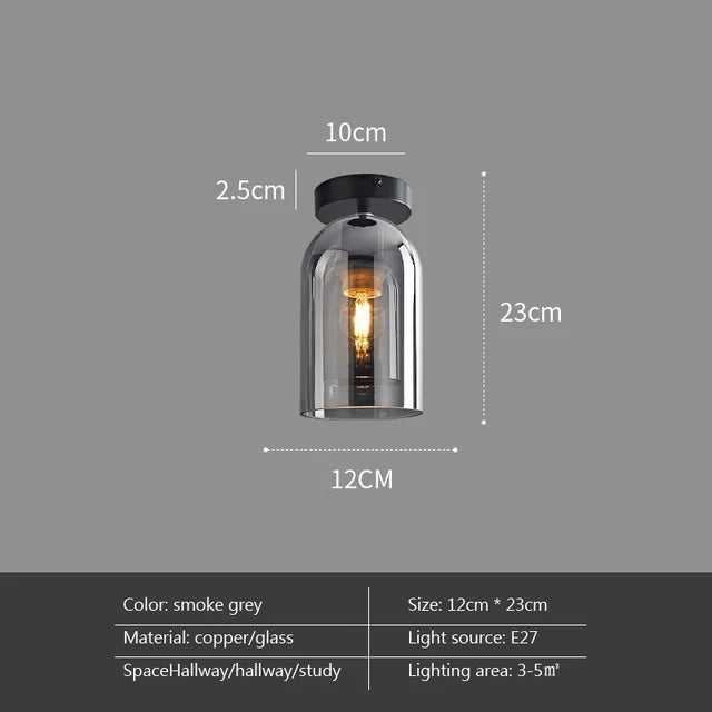 Moderne LED plafondlamp van glas – design plafondverlichting met E27 fitting voor woonkamer, slaapkamer en keuken
