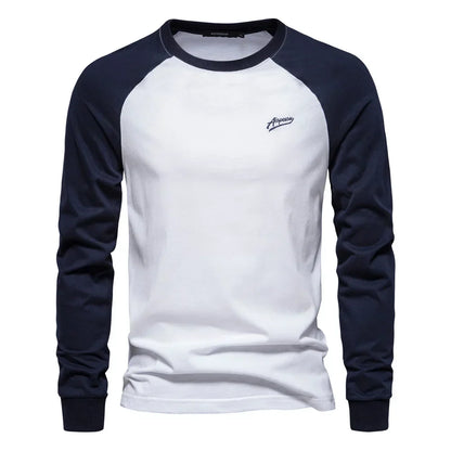 Heren Longsleeve Shirt Sportief Ronde Hals Casual
