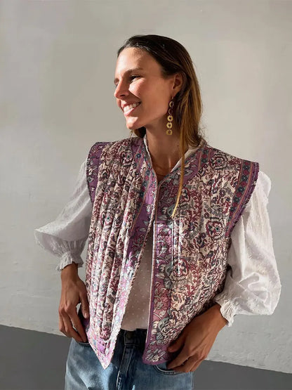 Lichtgewicht Gilet Bloemenprint Comfortabele Zomerjas