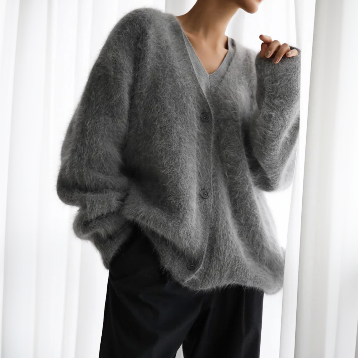 Zachte Damesvest Kasjmier Look Warm en Stijlvol