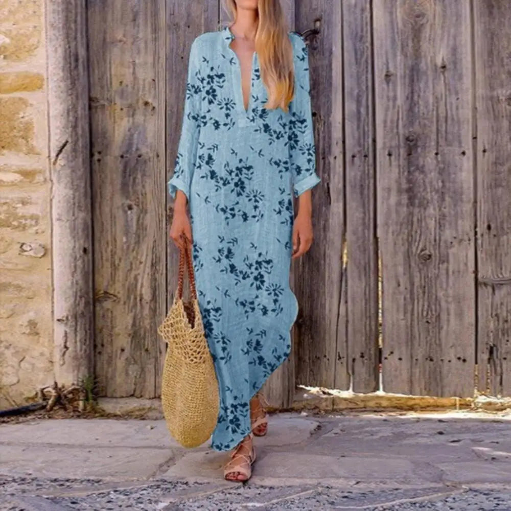 Vrouwelijke Zomerdjurk van Katoen met Linnen Look