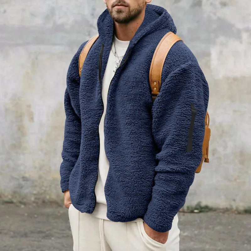 Heren Fleece Jas Warm Gevoerd met Capuchon Zacht
