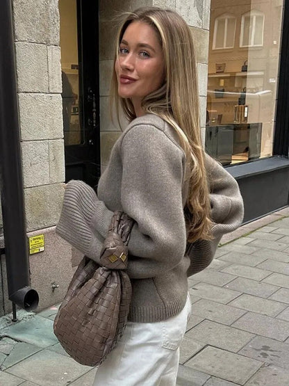 Wolmix Vest Taupe Warm en Stijlvol