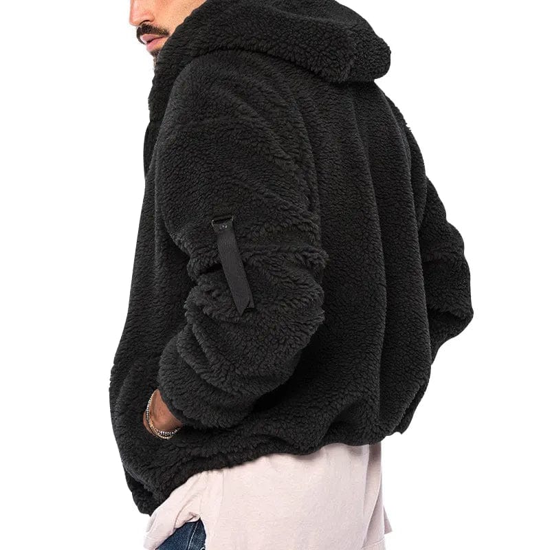 Heren Fleece Jas Warm Gevoerd met Capuchon Zacht