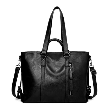 Leren Schoudertas Groot Dames Ruime Shopper Vintage Handtas Bruin Zwart Blauw Casual Dagelijks Werk Stijlvol