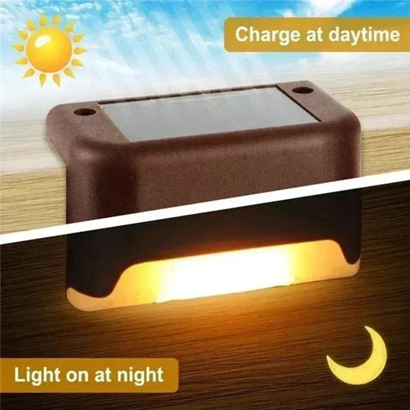 Zonnetuinlampjes Set 8 Stuks Trapverlichting Automatisch Warm of Koud Licht LED 0,5W PVC Waterdicht voor Trappen Terrassen Tuinpaden Zonne-energie Draadloos Schemeringssensor