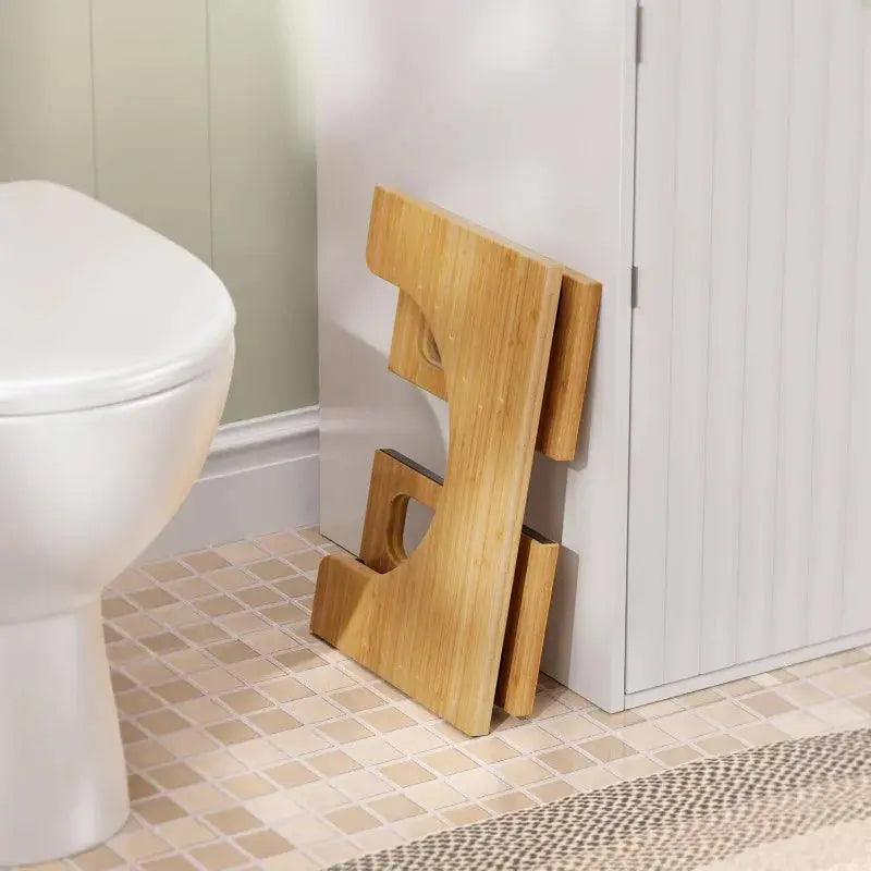Inklapbare Bamboe Toiletsteun met Antislip Voetjes 41×27×18cm voor Stabiele Houding en Comfort