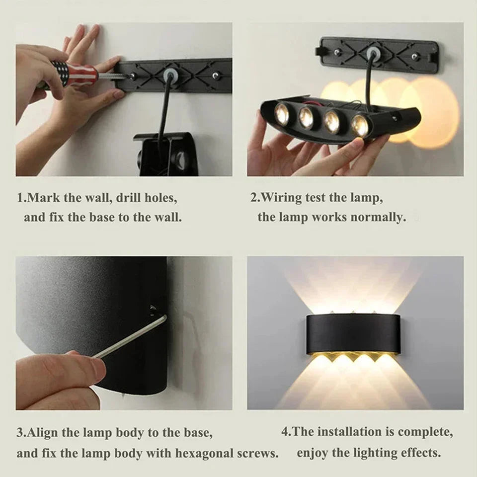 Minimalistische LED-wandlamp voor binnen of buiten - Aluminium - Zwart of Wit - 2W tot 10W