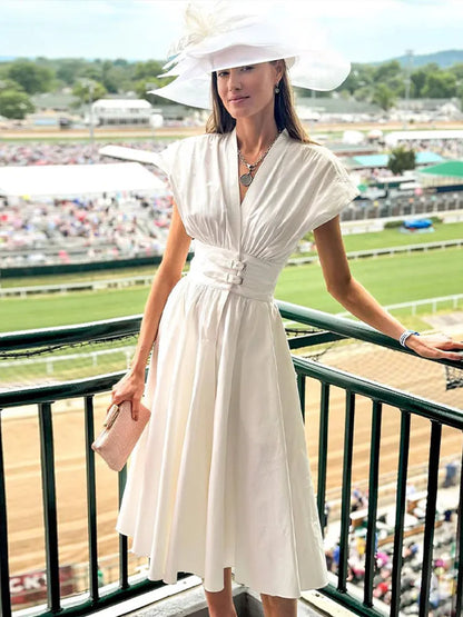 Witte Partyjurk Elegant Kort jurkje Feestjurk