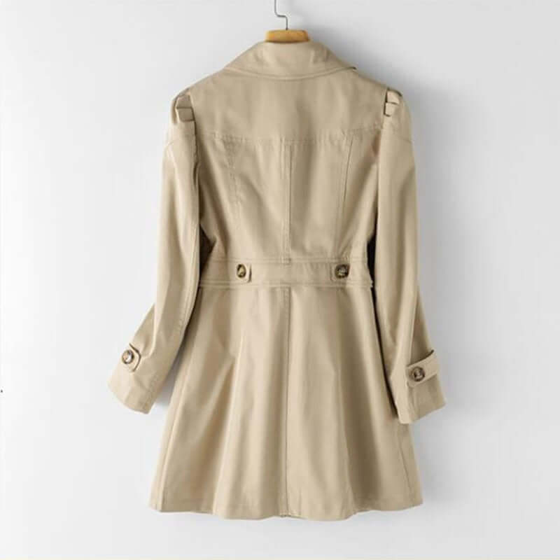 Dames Trenchcoat Korte Lengte Elegante Enkele Knoopsluiting