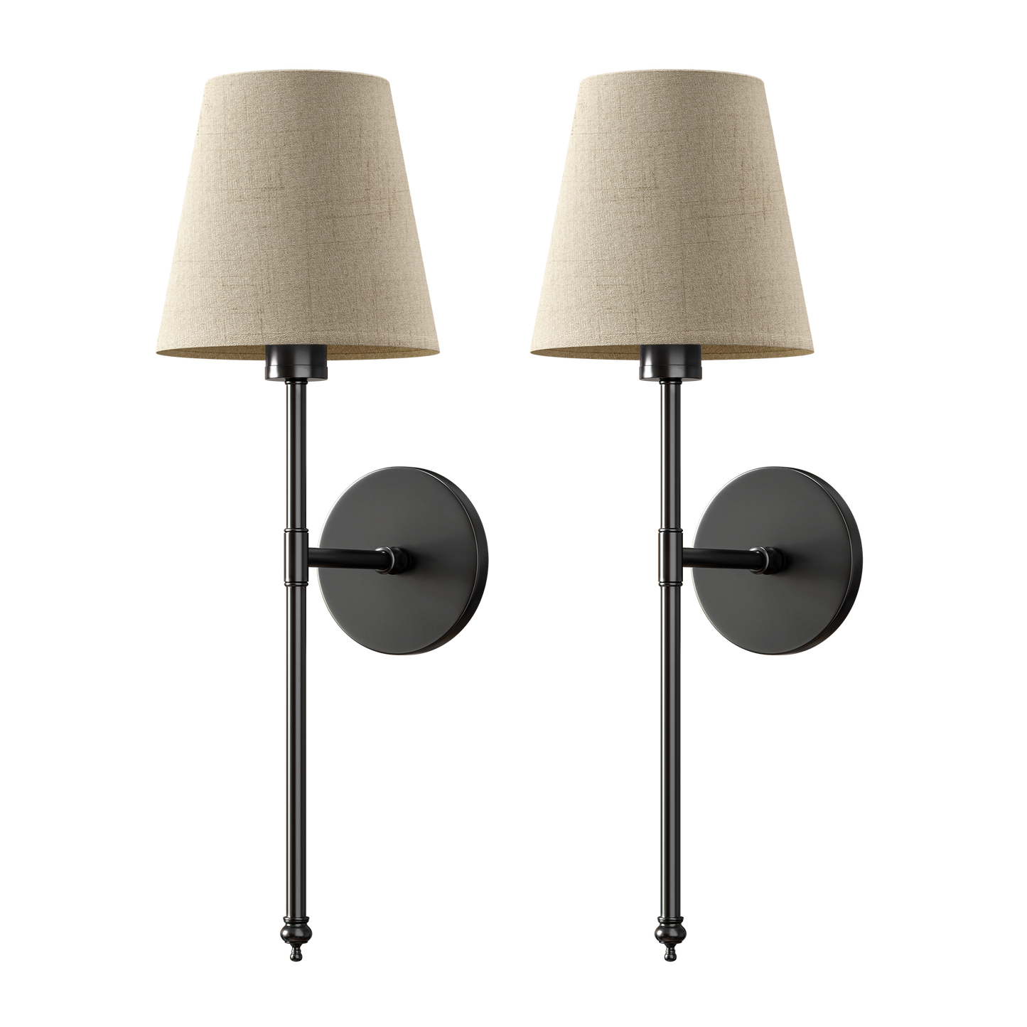 Wandlamp Goud Linnen Kap Set 2 Draadloos Afstandsbediening Dimbaar RGB Slaapkamer Woonkamer