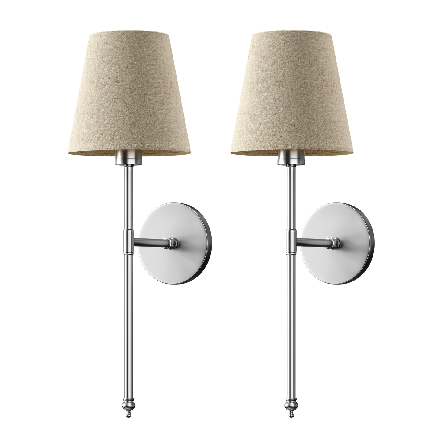 Wandlamp Goud Linnen Kap Set 2 Draadloos Afstandsbediening Dimbaar RGB Slaapkamer Woonkamer