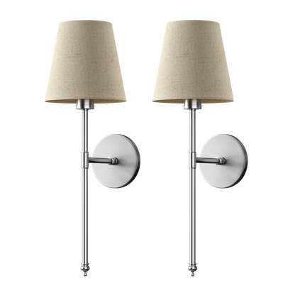 Wandlamp Goud Linnen Kap Set 2 Draadloos Afstandsbediening Dimbaar RGB Slaapkamer Woonkamer