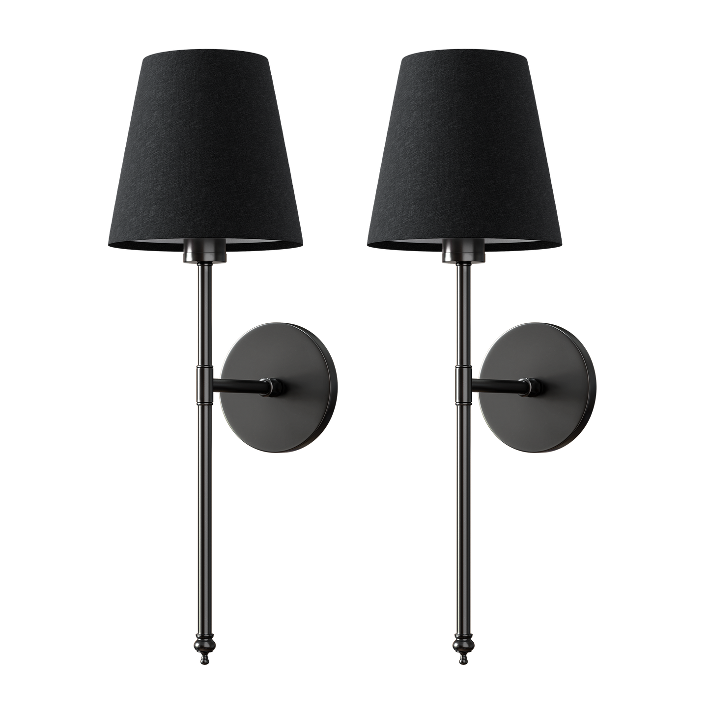 Wandlamp Goud Zwarte Kap Set 2 Draadloos Afstandsbediening Dimbaar RGB Slaapkamer Woonkamer