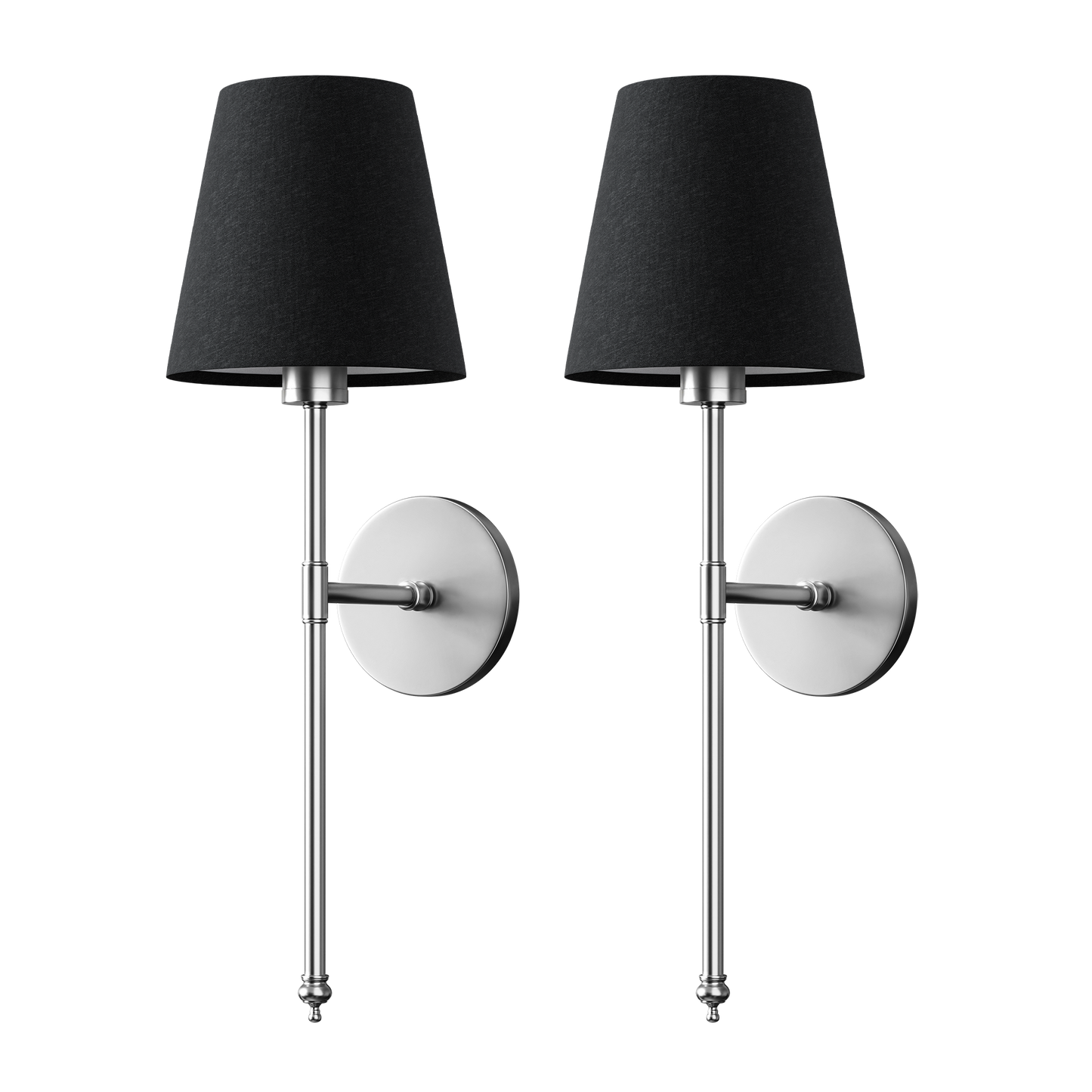 Wandlamp Goud Zwarte Kap Set 2 Draadloos Afstandsbediening Dimbaar RGB Slaapkamer Woonkamer