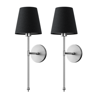 Wandlamp Goud Zwarte Kap Set 2 Draadloos Afstandsbediening Dimbaar RGB Slaapkamer Woonkamer