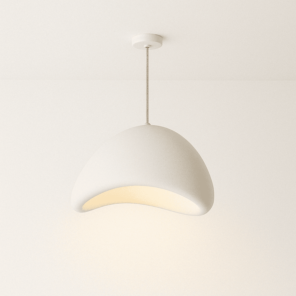 Japanse Minimalistische Hanglamp Met Organische Vorm En Zachte Sfeerverlichting