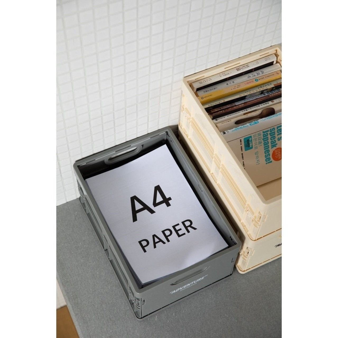 Opvouwbare Opbergkrat PP Stapelbaar A4 34x24cm 8kg Bureau Documenten Boeken