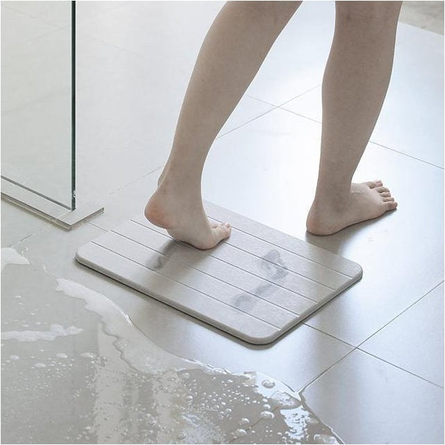 Badmat Diatomiet Steen Grijs 60x39cm Sneldrogend Antischimmel Natuurlijk Badkamer