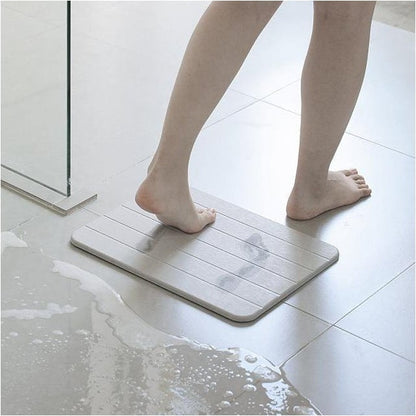 Badmat Diatomiet Steen Grijs 60x39cm Sneldrogend Antischimmel Natuurlijk Badkamer