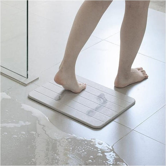 Badmat Diatomiet Steen Grijs 60x39cm Sneldrogend Antischimmel Natuurlijk Badkamer