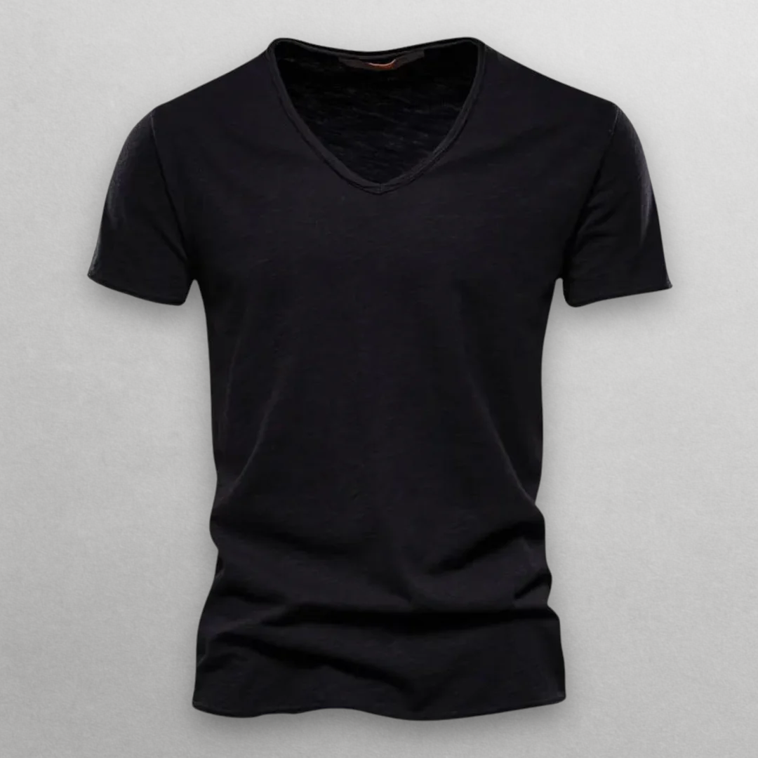 Katoenen Heren T-Shirt Slim Fit V-Hals
