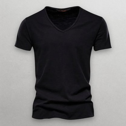 Katoenen Heren T-Shirt Slim Fit V-Hals