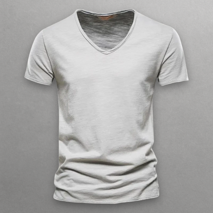 Katoenen Heren T-Shirt Slim Fit V-Hals