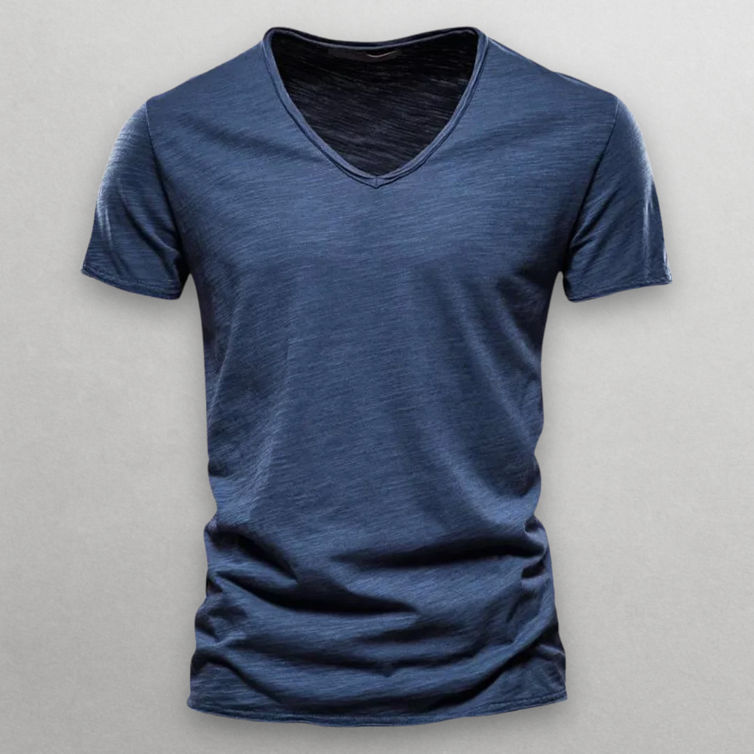 Katoenen Heren T-Shirt Slim Fit V-Hals