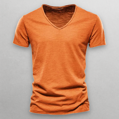 Katoenen Heren T-Shirt Slim Fit V-Hals