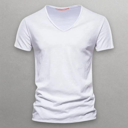Katoenen Heren T-Shirt Slim Fit V-Hals