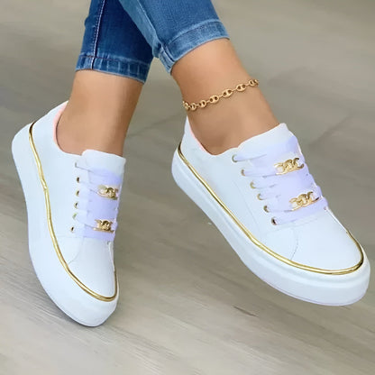 Dames Sneakers met Ketting en Platform Zool – Casual Dagelijkse Schoenen