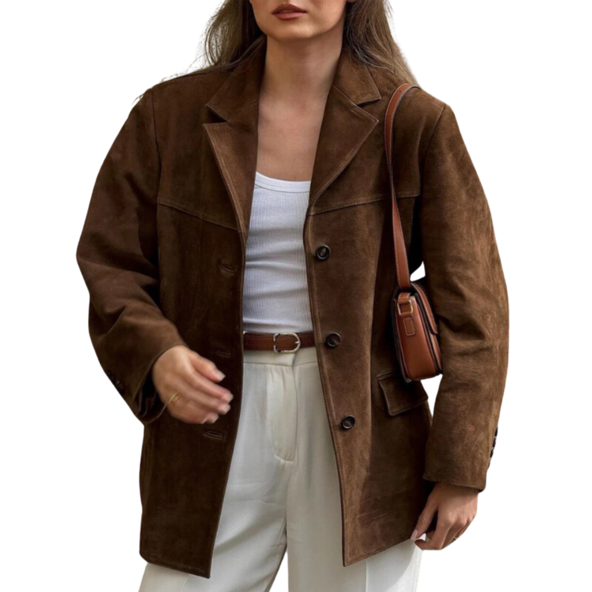 Dames Zwart Oversized Blazer van Suède