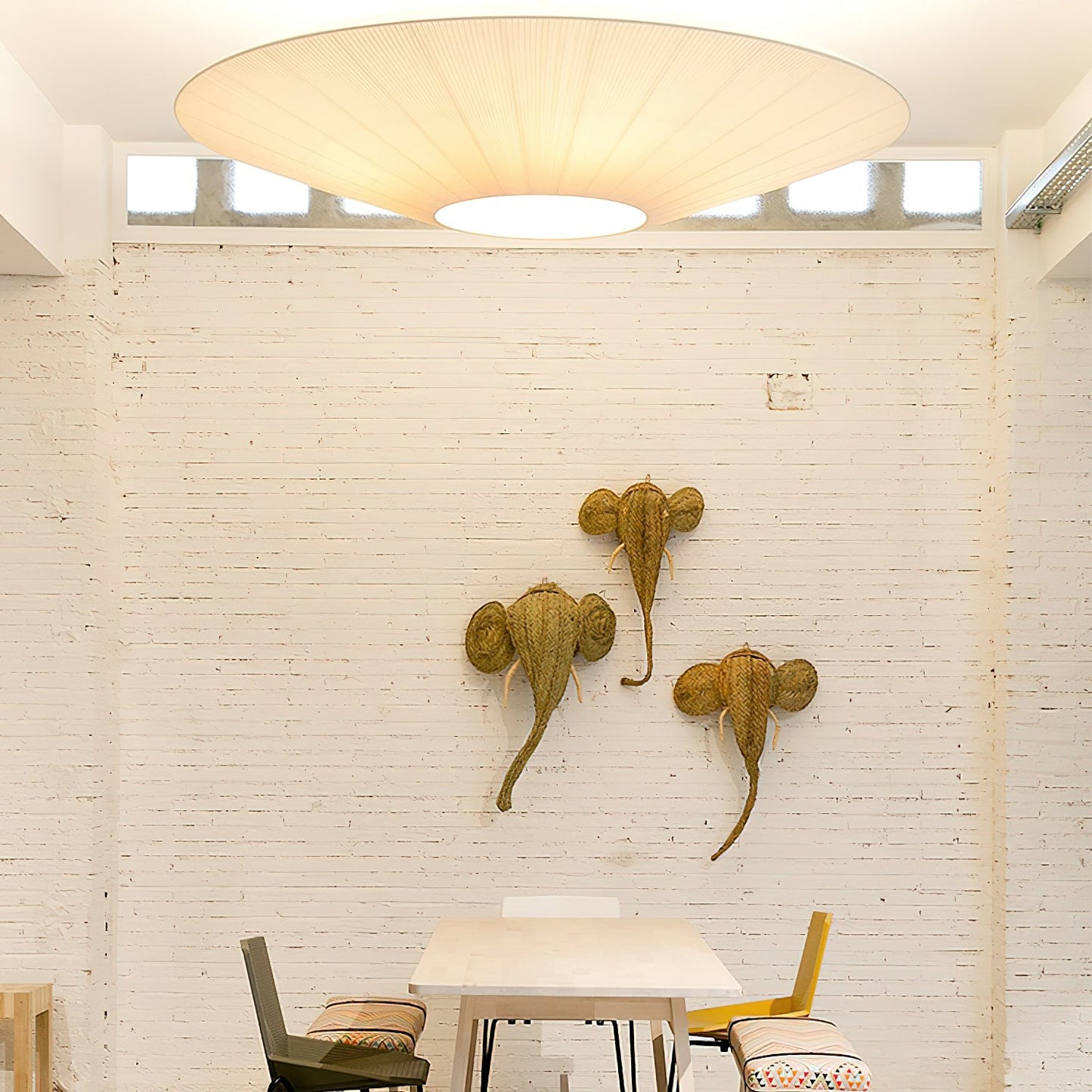 Plafondlamp Oosterse Stijl Stoffen Kap Zachte Verlichting voor Eetkamer Woonkamer Dimbaar 3 Maten