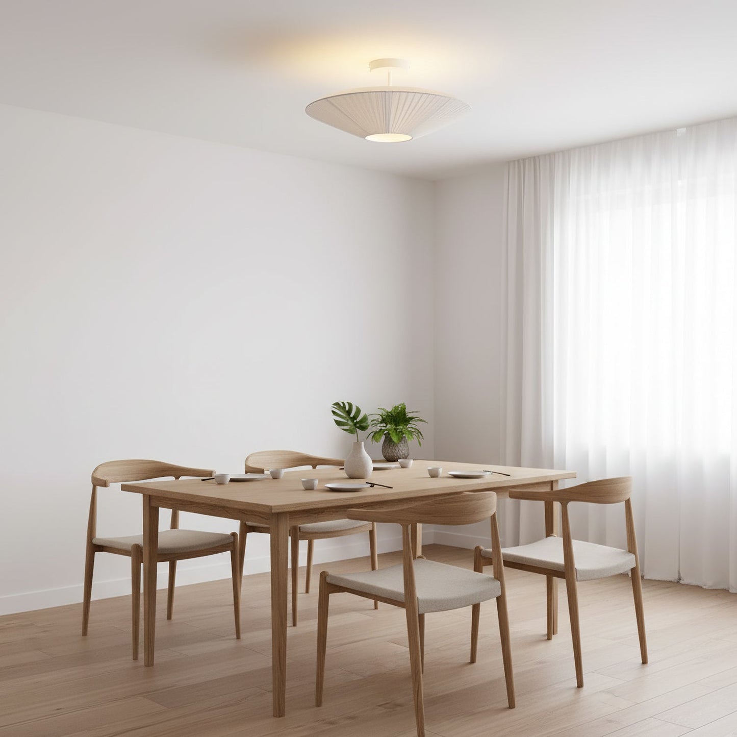 Plafondlamp Oosterse Stijl Stoffen Kap Zachte Verlichting voor Eetkamer Woonkamer Dimbaar 3 Maten