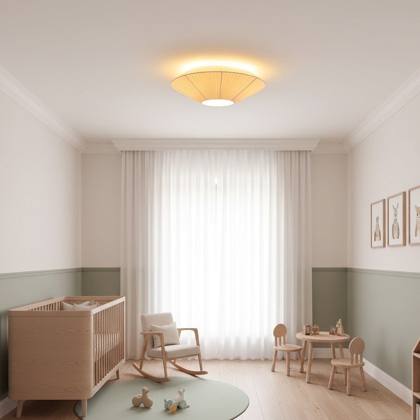 Plafondlamp Oosterse Stijl Stoffen Kap Zachte Verlichting voor Eetkamer Woonkamer Dimbaar 3 Maten
