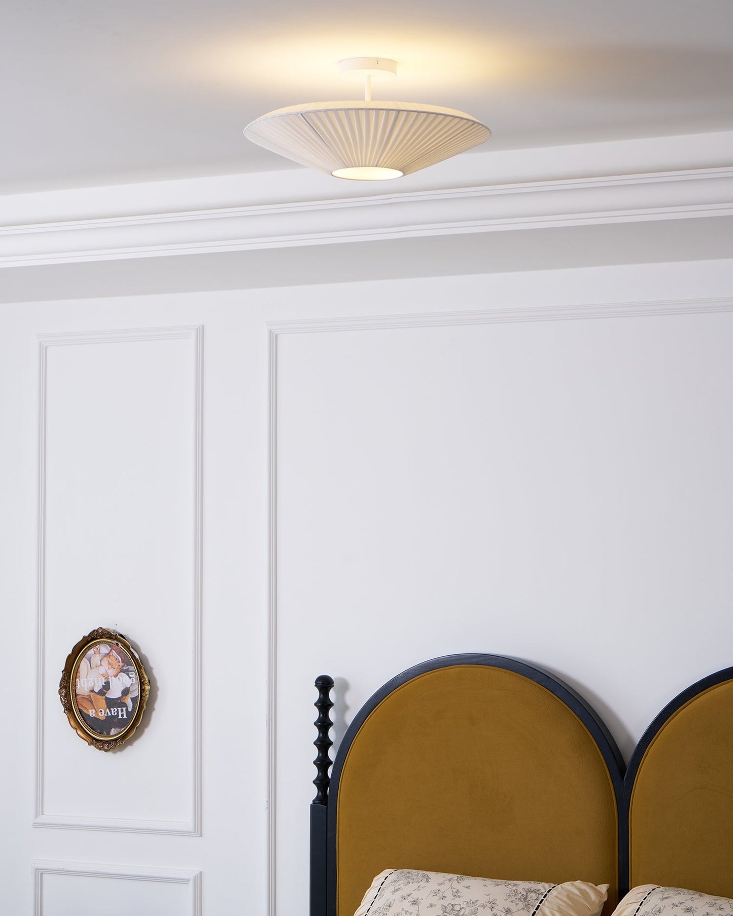 Plafondlamp Oosterse Stijl Stoffen Kap Zachte Verlichting voor Eetkamer Woonkamer Dimbaar 3 Maten