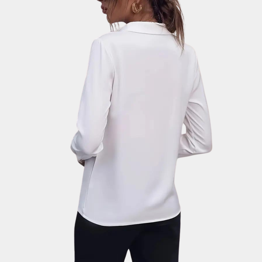 Dames Blouse Lange Mouwen Ritssluiting Klassiek Model