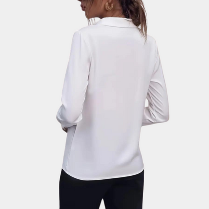 Dames Blouse Lange Mouwen Ritssluiting Klassiek Model