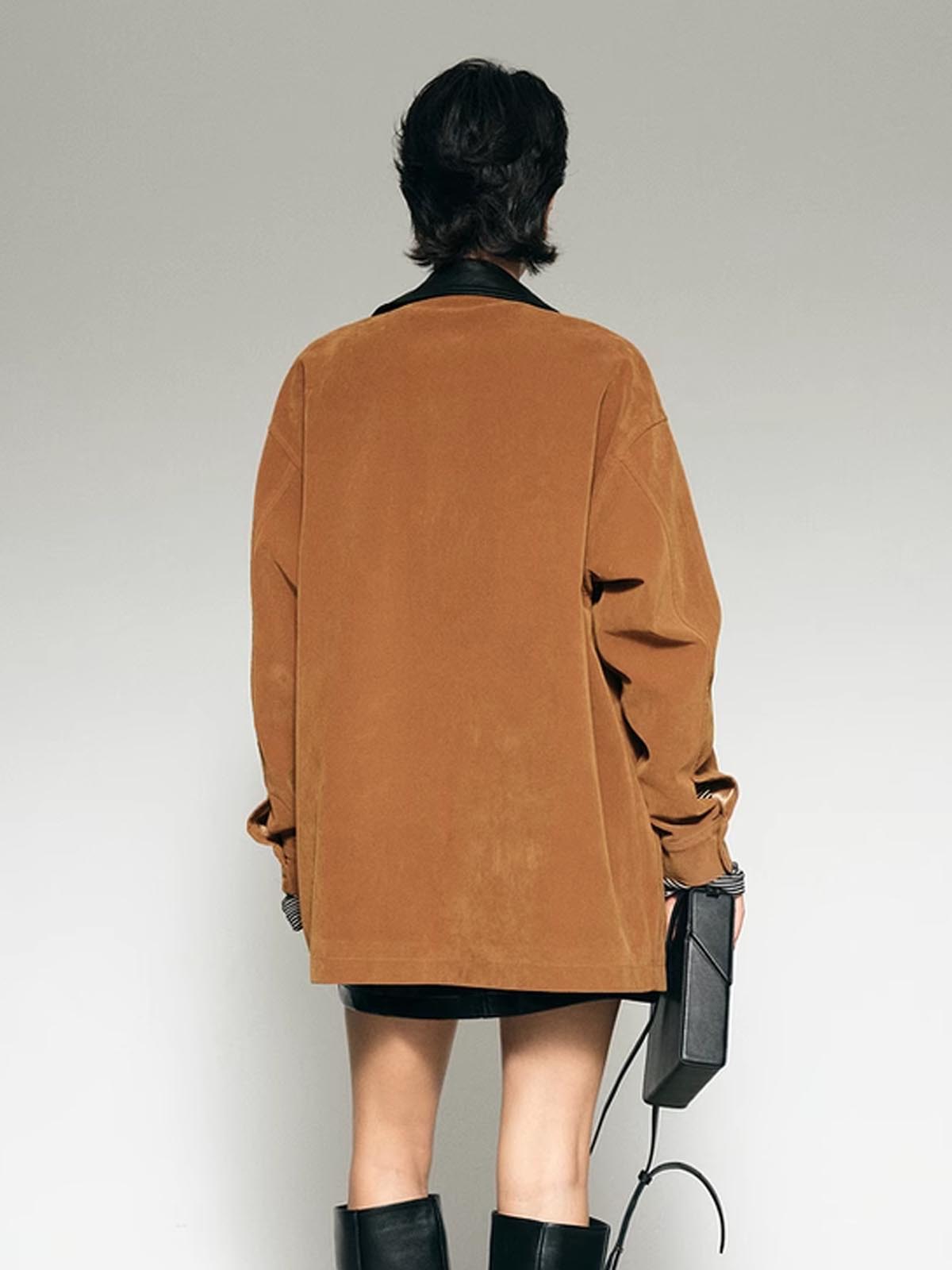 Oversized Winterjas Dames Suède Lichtgewicht