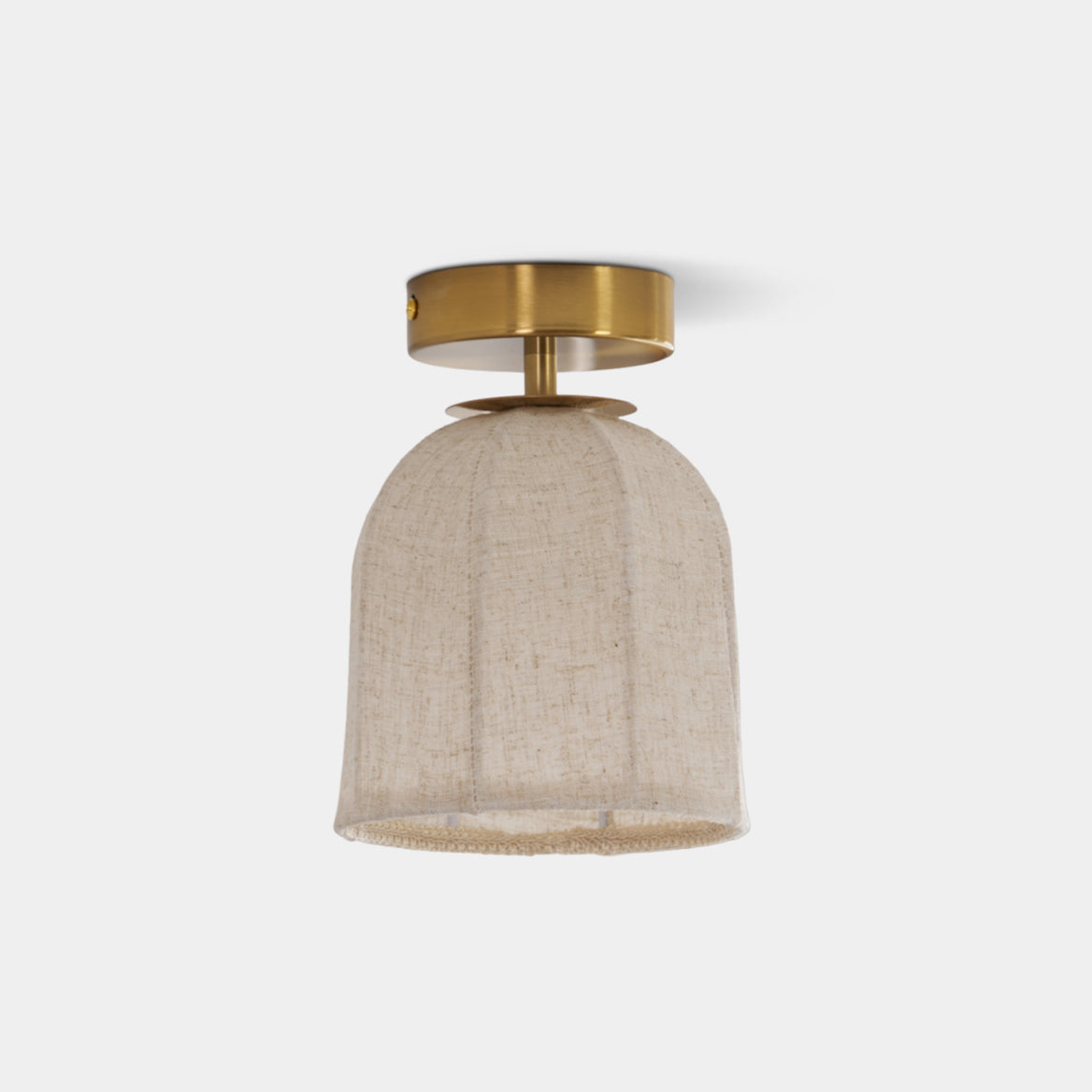 Linnen plafondlamp met gouden ijzeren frame rustiek design warm sfeerlicht voor slaapkamer woonkamer hal entree landelijk